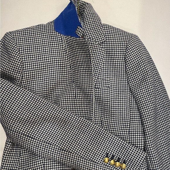 JCrew - Navy Houndstooth Blazer - Size 2 - Picture 4 of 10